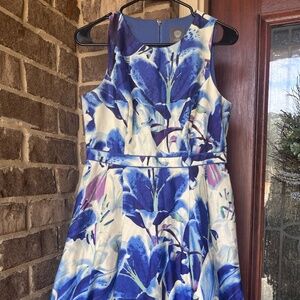 Vince Camuto Floral Dress Size 8 Petite – Sleeveless Fit & Flare